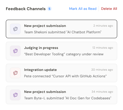 Notifications interface